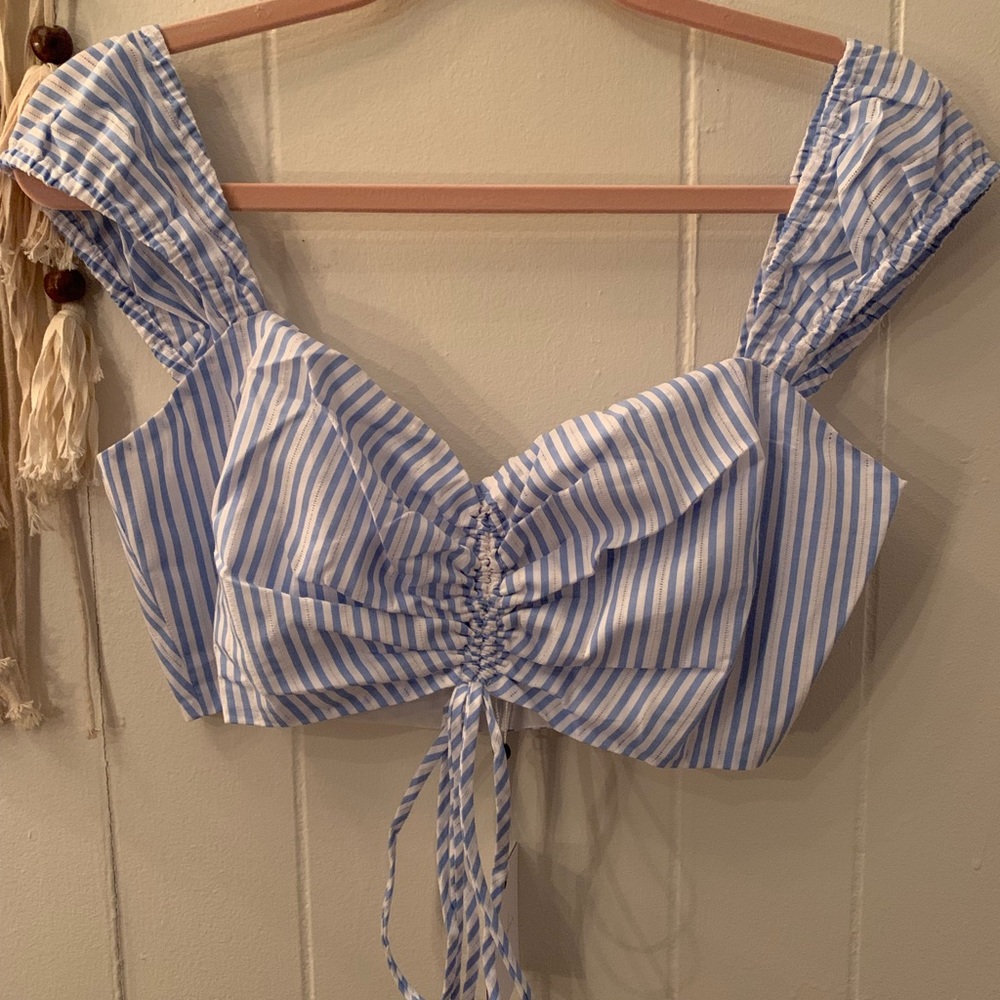 Sky Striped Crop Top